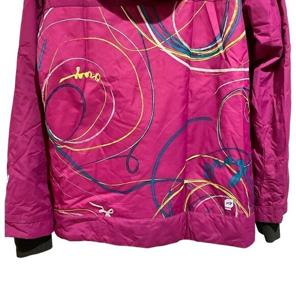 ORAGE Snowboarding ski hooded jacket girls XXL size 16 Swirls fuchsia - Picture 11 of 16